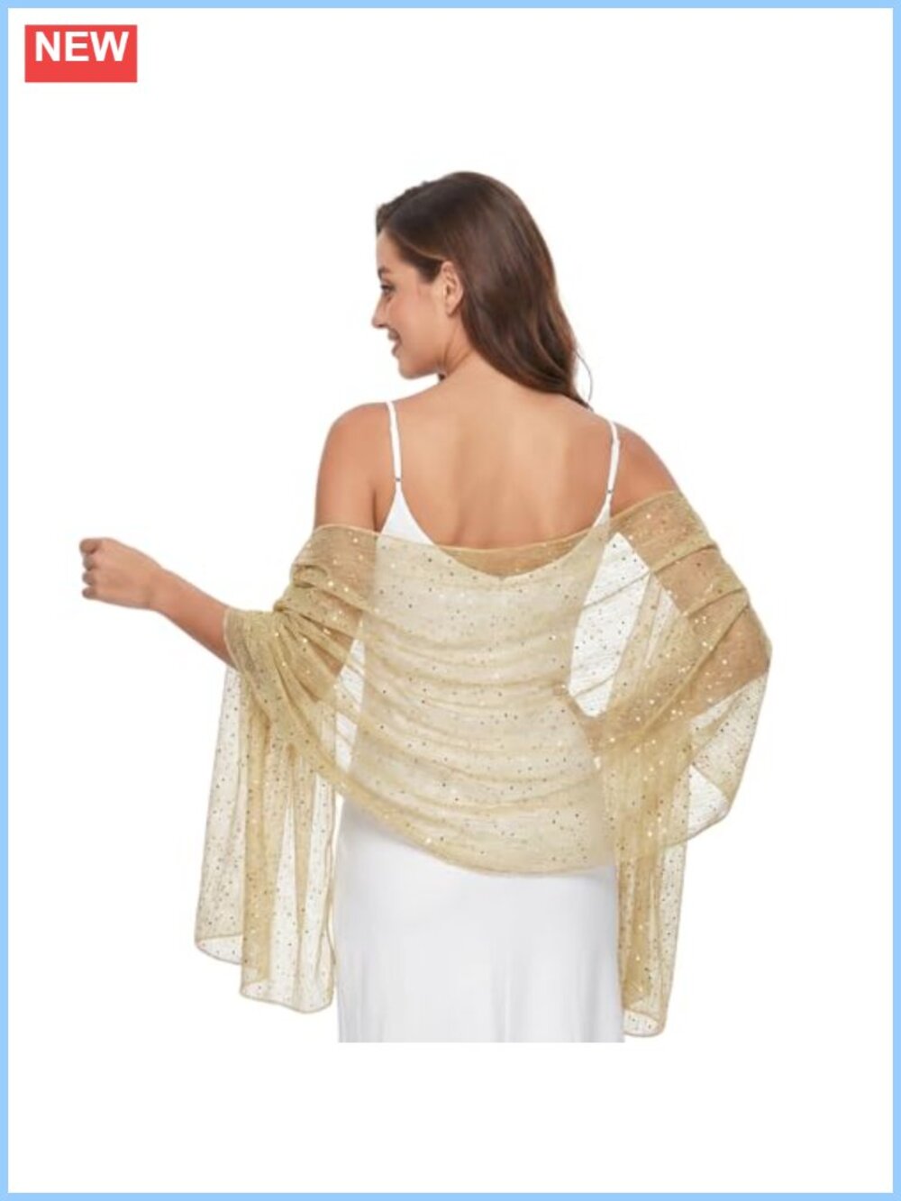 Sequin Mesh Shawl Wrap for Evening Dresses Sparkly Bandana Scarf